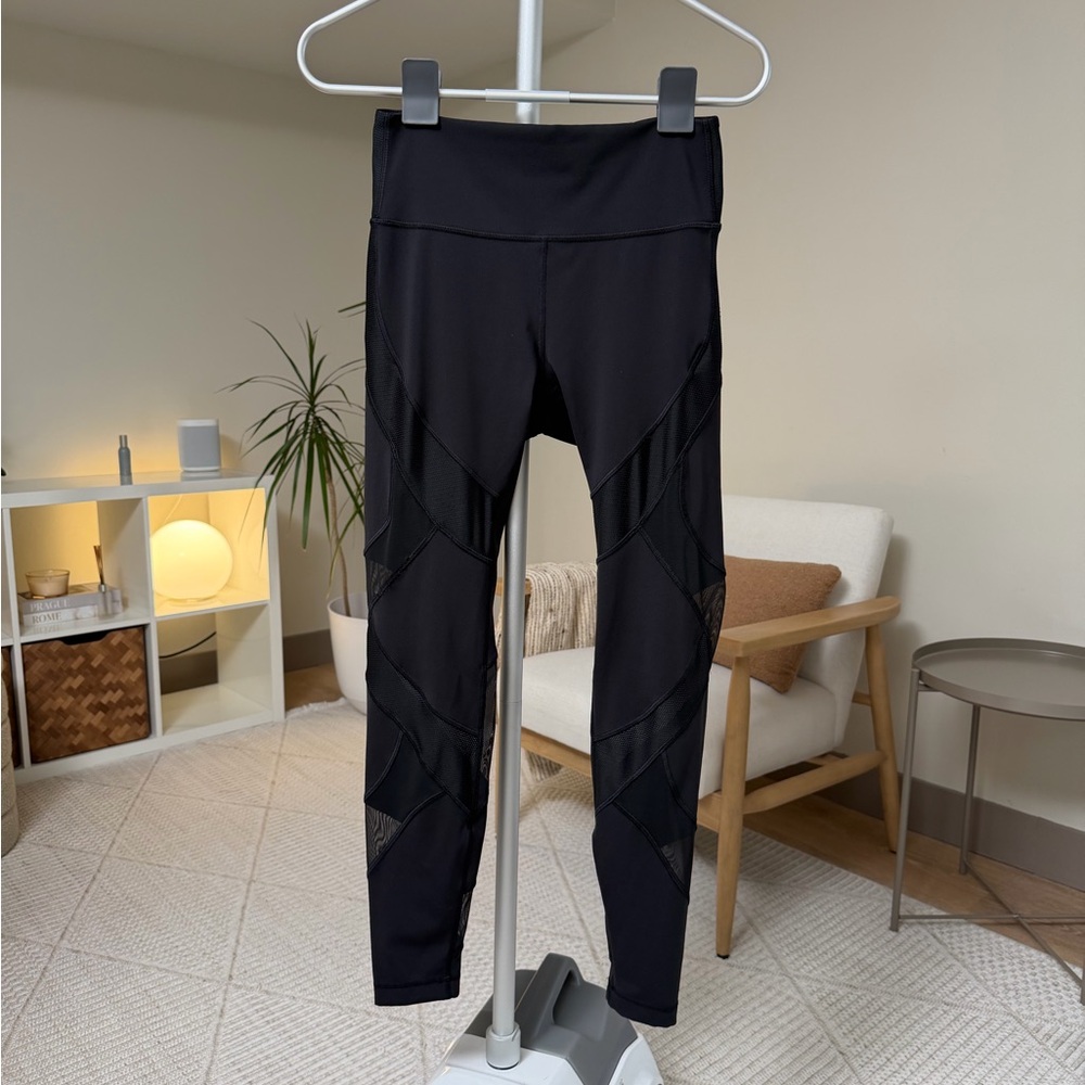 Women’s | Lululemon Wunder Under High-Rise Tight 28” Mesh, Black | Size 8